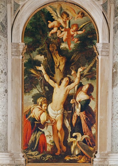 The Martyrdom of St. Sebastian in the Chapel of Benedict XIII by Alberto Sforza